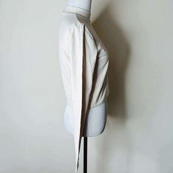 Zara Ecru Mock Neck Long Sleeve Top - Picture 5 of 6